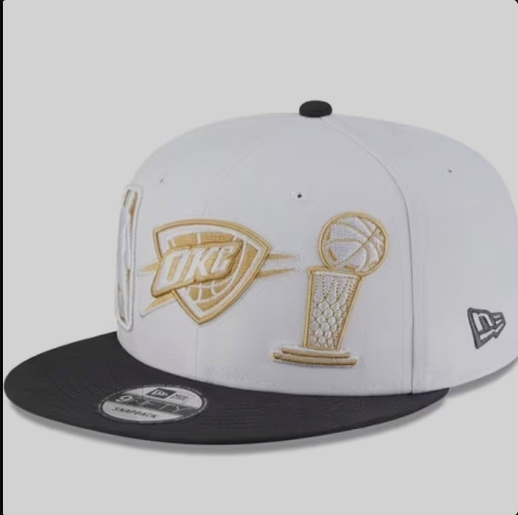 New Era Oklahoma City Thunder NBA Champions Ring Ceremony 9FIFTY Adjustable Hat - White