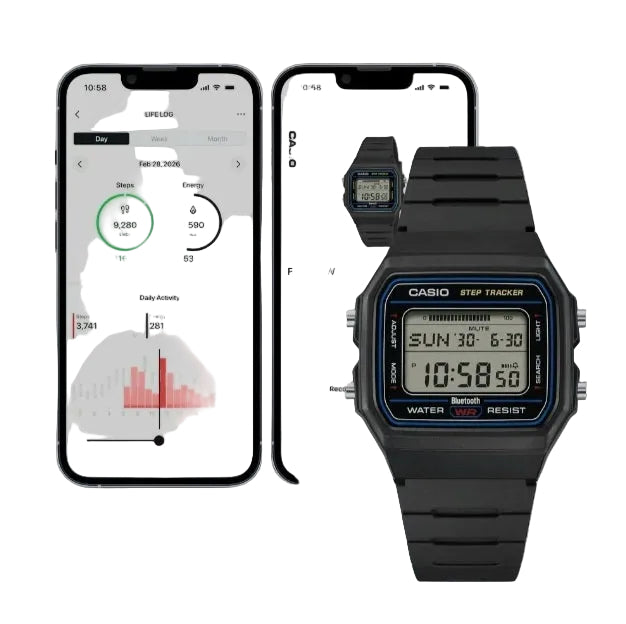 Casio Classic F-B100W Digital Step Tracker (38.1mm) Digital Display / Black Bio-Resin Band