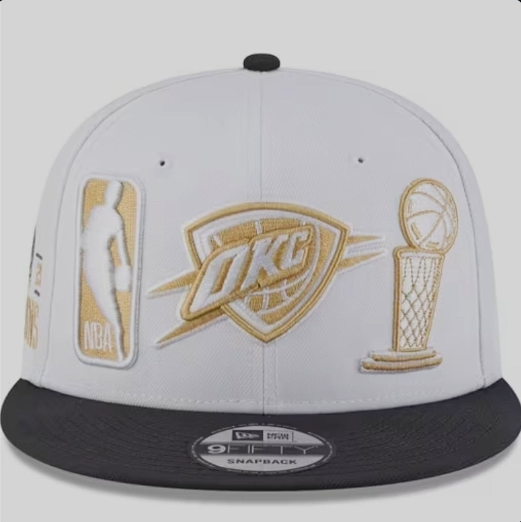 New Era Oklahoma City Thunder NBA Champions Ring Ceremony 9FIFTY Adjustable Hat - White