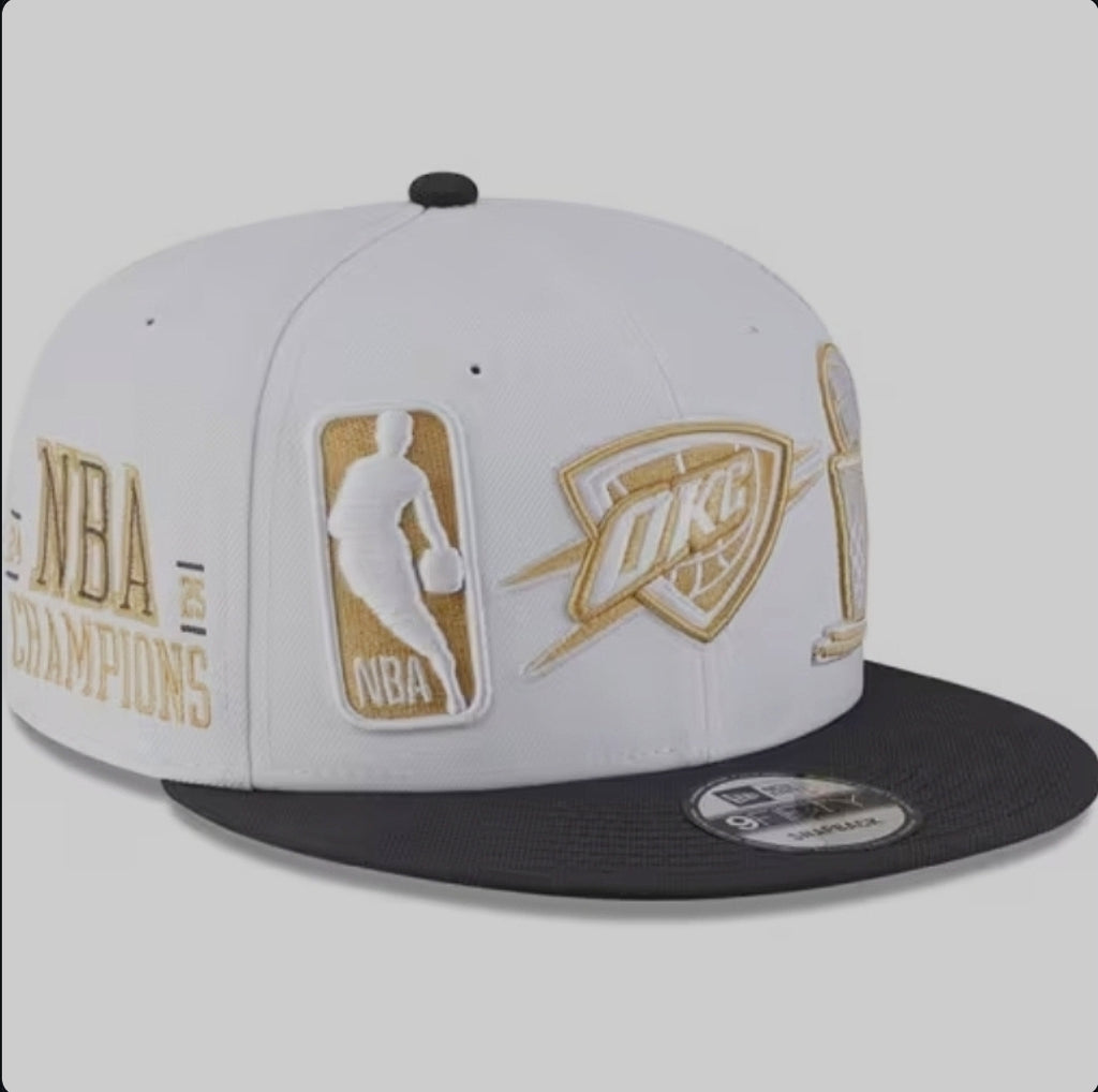 New Era Oklahoma City Thunder NBA Champions Ring Ceremony 9FIFTY Adjustable Hat - White