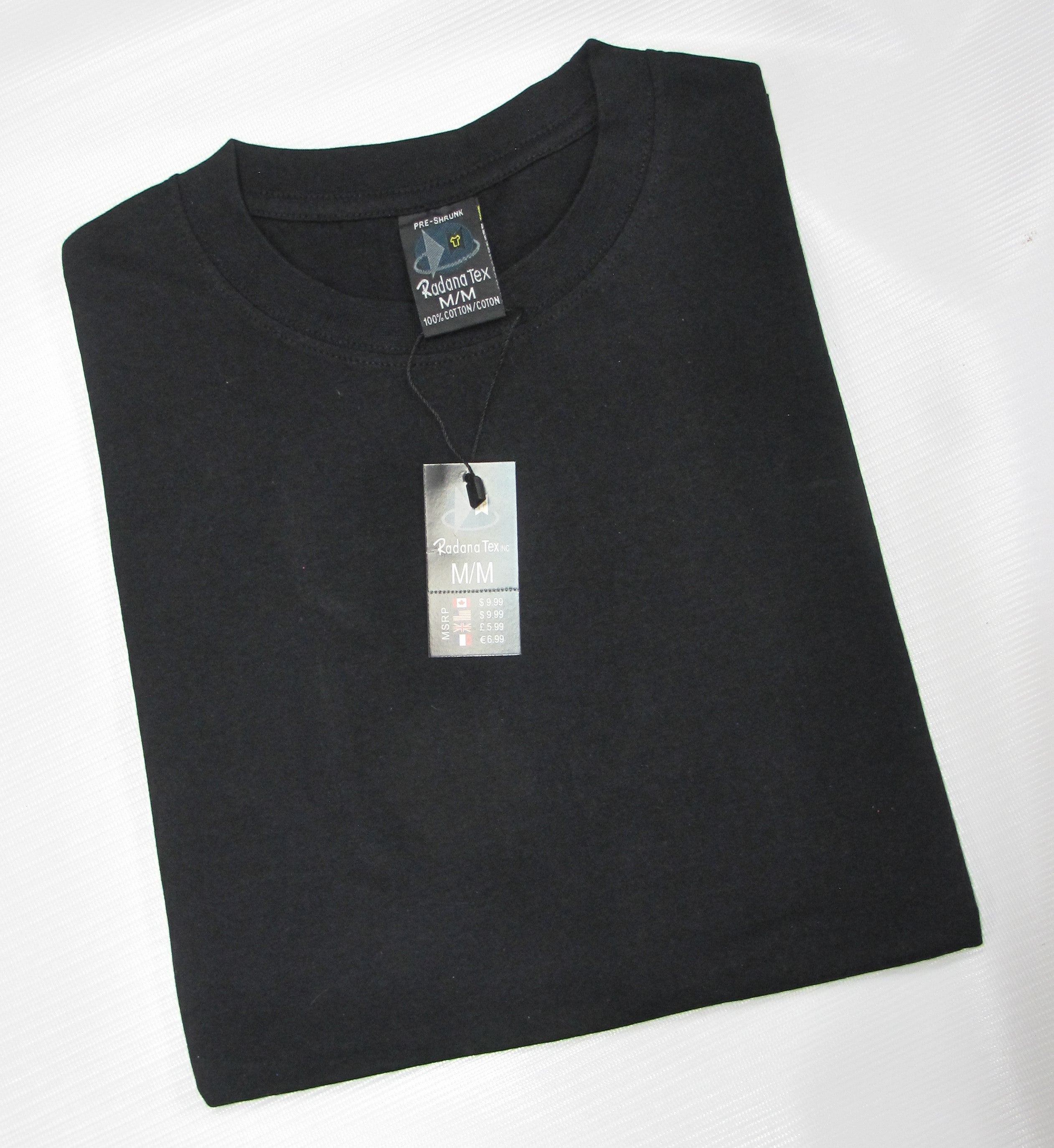 Radanatex Black T-shirt pack of 5 pcs