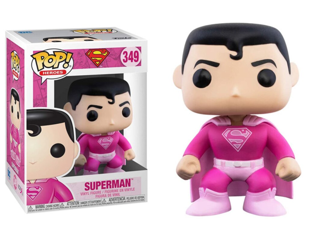 Funko Pop Heroes Superman #349 BCRF Pink Breast Cancer Awareness Figure